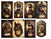 Steampunk Tags Junk Journal Scrapbook USA Seller Gift