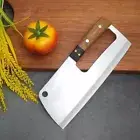 Cleaver Knife Kitchen Vegetable Fruit Meat Slicer 4Cr14MoV Steel Wood Handle Cut