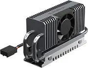 ElecGear EL-80X M.2 2280 SSD Cooler, PWM Cooling Fan + Heat Pipe + Solid Aluminum Heatsink for 80mm PCIe NVMe and SATA SSD Internal Solid State Drive, Thermal Pads Included