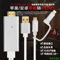 在飛比找蝦皮購物優惠-蘋果安卓二合壹即插即用MHL同屏線 iphone轉hdmi手