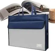 [Generic] Document Bag, File Business Briefcase Pouch, A3 File Tote Bag with Handle - Lightweight File Tote for Notebooks, Pens, Magazines, Tickets, News