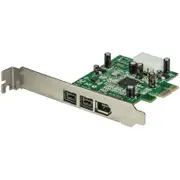 StarTech.com FireWire Adapter - PCI Express 1.1 x1 - 400 MB/s - Plug-in Card - TAA Compliant - 3 Total Firewire Port(s)