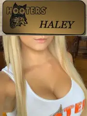 ~NEW~HOOTERS Girl Uniform Fun Collectible Pin Badge Tag Gold HALEY NAME TAG