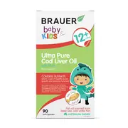 Brauer Baby And Kids Ultra Pure Cod Liver Oil With Dha 90 Capsules