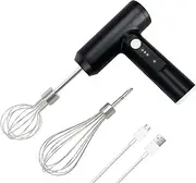 Peacafulife Hand Mixer- Cordless Electric Whisk Portable Handheld Electric Mixer with 3-speed Self-Control, 304 Stainless Steel Beaters & Balloon Whisk, for Whipping, Mixing,Pudding, Cookies, Cakes