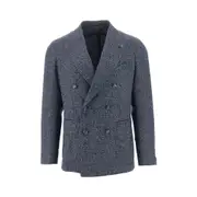 [TAGLIATORE] TAGLIATORE Tweed double-breasted jacket Man 54 54 Blue