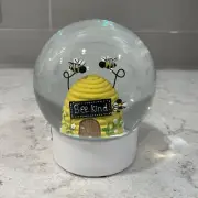 BEE KIND Glitter Snow globe 4x4.5” Snowglobe Water globe Gift Honey Hive Bumble