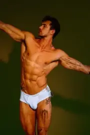 [F061] Male Model Showing Off Body To Viewer Fine Art Hunky Physique