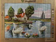needlepoint Tapestry 45x60cm Gobelin Canvas Only Swans