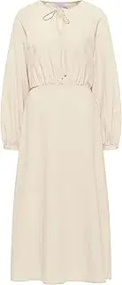 [TUXE] 21623609-TU09 Women's Long Sleeve Maxi Dress, Cream, L, Cream, L