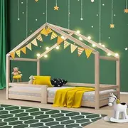 Oikiture Kids Bed Frame Wooden Bed Base Children Single Bed Frame Timber Mattress Platform Wooden