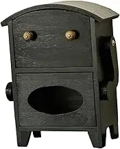 Leefasy Compact Jewelry Storage Box Robot Design Tissue Holder with Drawer for Accessories, Black, as described