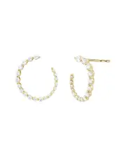 14K Diamond Forward Hoops 0.50 ct.