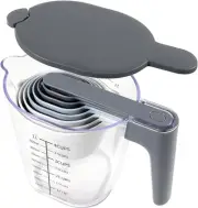 Measuring Cups and Spoons set 10 Pieces, Stackable with Lid, Kitchen Cooking for