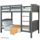 Kingston Slumber Single Bunk Bed Frame Solid Pine Wood Timber, Modular Design,