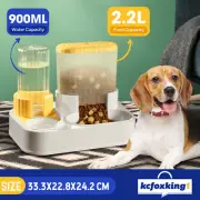 Automatic Pet Cat Dog Feeder Water Dispenser 2.2L Food Bowl Gravity Auto 2-in-1