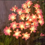 2pcs Solar Garden Lights Orchid Flower Outdoor Stake Solar Powered Landscape Lights -Warm White