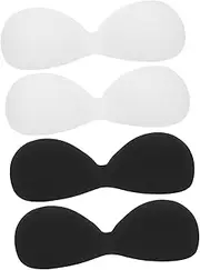 [FRCOLOR] 4Pcs Breathable Removable Sponge Pads for Sports Bras Shaped Invisible Breast Insert for Yoga Bikini Everyday Wear Lightweight Comfortable Design