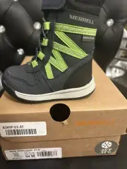 Merrell Snow Crush 2.0 Waterproof Boot Navy/Lime 4 US Unisex Little Kid