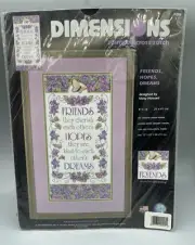 NEW Dimensions Friends Hopes Dreams Stamped Cross Stitch Kit 3205 Sealed