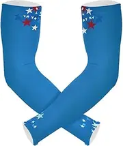 [Yoogain] UV Protection Sleeves Youth Boys Blue American Flag Stars Patriotic 4th Of July Driving Sleeves Sun & UV Protection Two Way Wearing Styles cubre brazos, Blue American Flag Stars Patriotic 4th of July