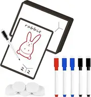 WIETUNV Reusable Dry Erase Tokens with Marker, Double-Sided Cards, 55 Piece Set, 25 White Erasable Plastic Counters