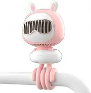 Baby Stroller Fan，Handheld Portable Fan，Car Seat Fan，Gifts Fan for Desk，Rechargeable Fan，3600mAh Battery Powered with Flexible Tripod (Pink)