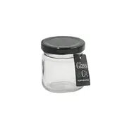 60PK Glass & Co Round Glass Jar Storage Container Assorted Black/Gold/White 80ml
