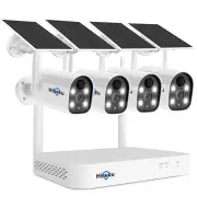 Hiseeu 8WK-4C40 4MP 1440P Wireless CCTV Security Camera System Kits Solar Powered Camera Spotlight Color Night Vision Mo