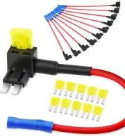 Nilight 10 Pack Micro 2 Fuse TAP 12V Car Add a Circuit ATR Blade Adapter with 20