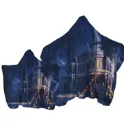 Scary Haunted House Halloween Towel with Hood