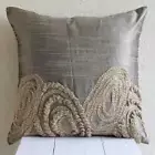 Couch Cushion Case Silver 16"x16", Home Decor Silk Fabric - Silver Jute