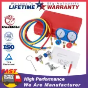 HVAC A/C Air Diagnostic Refrigerant Tool Kit AC Manifold Gauge Set Brass Valve