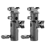 Neewer 2pcs Black Universal Speedlite Flash Umbrella Swivel Lamp Bracket