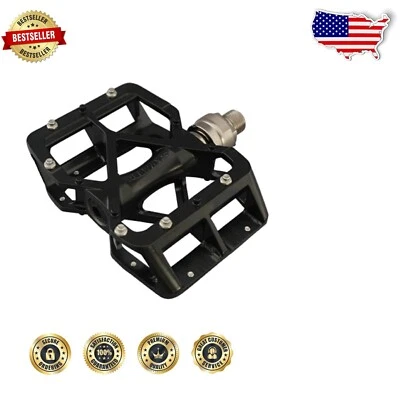 Lightweight Silver and Black MTB Pedals with Triple Sealed Bearings - Set of 2