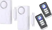 Lancoon Door Alarm with Remote 2 Pack, Wireless Home Security Window Open Magnetic Sensor Burglar Alert for Home Garage Apartment Kids Safety
