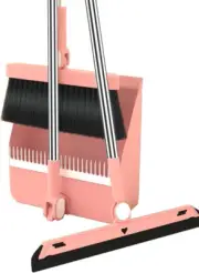 Broom and Dustpan Set with Long Handle, Home Upright Broom and Dustpan Combo, fo