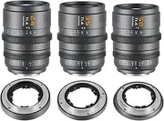 SIRUI VP-1 Vision Prime 1 T1.4 Full Frame Cine Lens Set, 24mm, 35mm, 50mm Manual Focus Cinema Lens with Pre-Installed E Mount, Interchangeable RF/Z/L Mounts (Metal Gray)