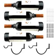 Wall Mounted Wine Racks: Bottle Display Holder - Metal Hanging Organizer 6 Pack
