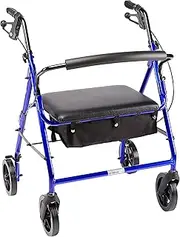 Days Rollator, Heavy Duty, Mobility Aid for Elderly or Disabled, Sturdy and Strong Walker, Blue