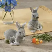 Forever Spring Salt & Pepper Set Rabbit Bunny Grey Country 3x3, 3.5x3.5 Park