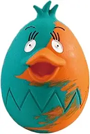 Rubber Egg Dog Toy,Rubber Funny Dog Squeaky Ball - Interactive Dog Egg Colorful Toy Chicken Shape for All Breeds of Dogs
