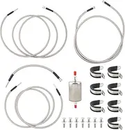 AUTOKAY QFF0012SS Fuel line Quick Fix Braided Lines Ext. Cab Fits for Chevrolet Silverado 1999-2003