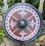 Medieval Viking Wooden Round Shield Authentic,Battle-worn Norse Decorative Shied