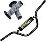 TDR 22mm Universal Handlebar with Black Hand Grips for Off-Road Motorcycle Dirt Bike High Rise Handlebar & Bar Pad