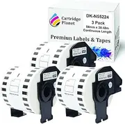 Cartridge Planet 3 Pack Compatible Tape Roll for Brother DK-N55224 DKN55224 54mm x 30.48m Continuous Length for Brother QL1050 QL1050N QL1060N QL1100 QL1110NWB QL500 QL550 QL570 QL580N QL650TD QL700 QL720NW QL800 QL810W QL820NWB Label Printer