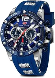 [AIMES] Mens Sport Watches Military Waterproof Multifunction Chronograph Watch Luminous Silicon Strap Casual Watches for Men Fashion Business Wrist Watch Clock