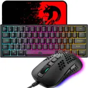 AU 60% Gaming Keyboard and Mouse Combo Mini RGB Backlit 62 Key Layout For PC PS4