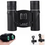 40x22 HD Binoculars with Upgraded Phone Adapter, Waterproof Binoculars 2000M Long Range Folding Mini Telescope for Bird Watching Hunting