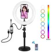 7.9 Rgbw Led Ring Light with Dual Colour Temperature and Phone Clamp